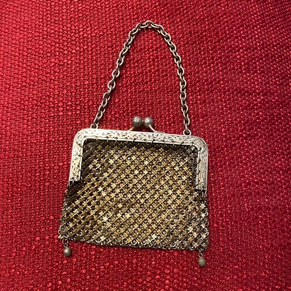 1900s Antique German Silver Chain Mail Purse Kiss Lock Closure - Picture 4 of 13